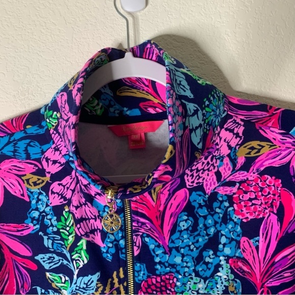 Lilly Pulitzer Womens wrenley full zip UPF 50 jacket pockets calypso coast XS - Picture 6 of 10